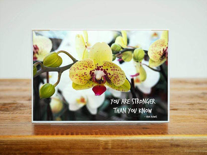 "You Are Strong" Yellow Inspirational Nature Artwork Gift | Home Decor