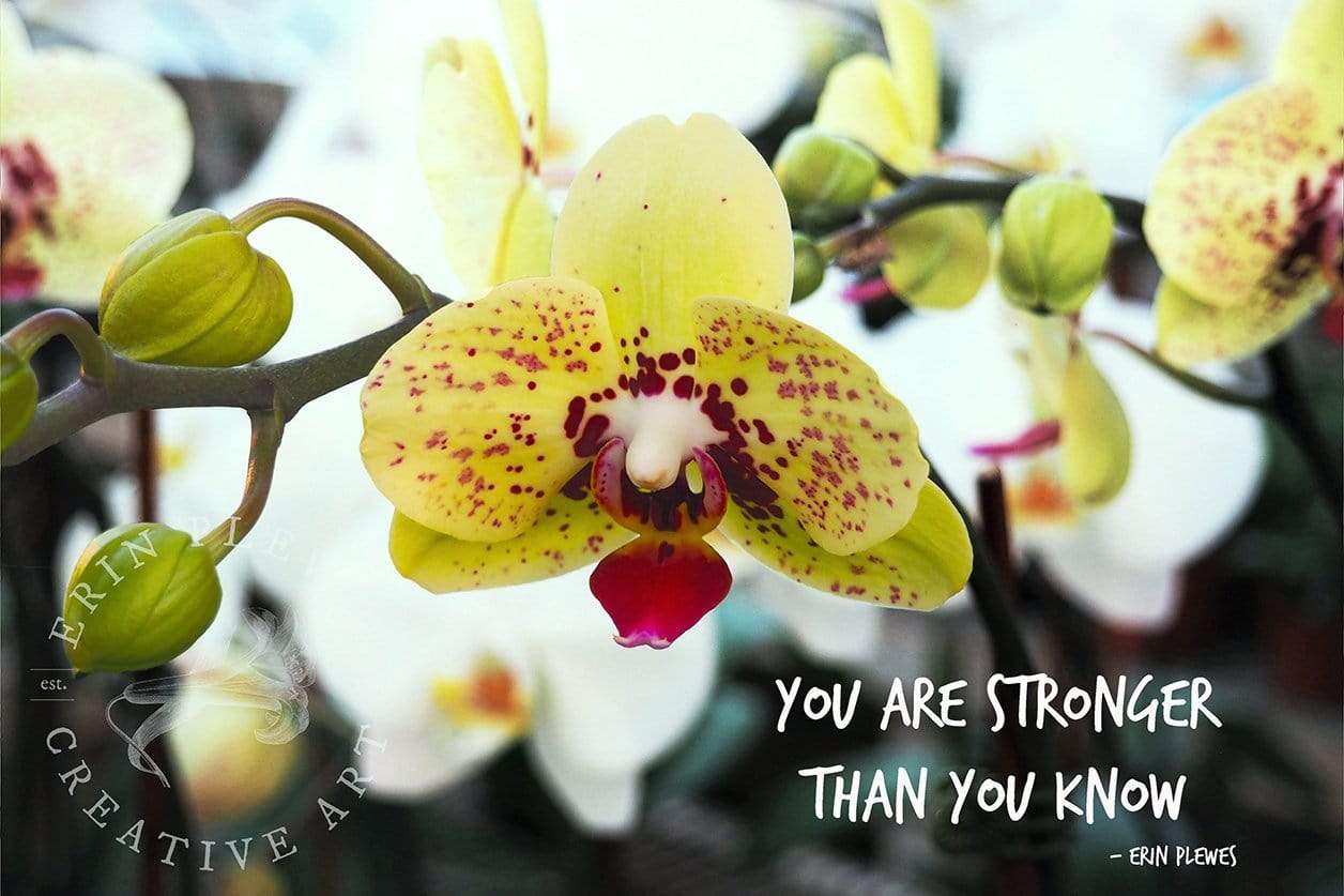 "You Are Strong" Yellow Inspirational Nature Artwork Gift | Home Decor