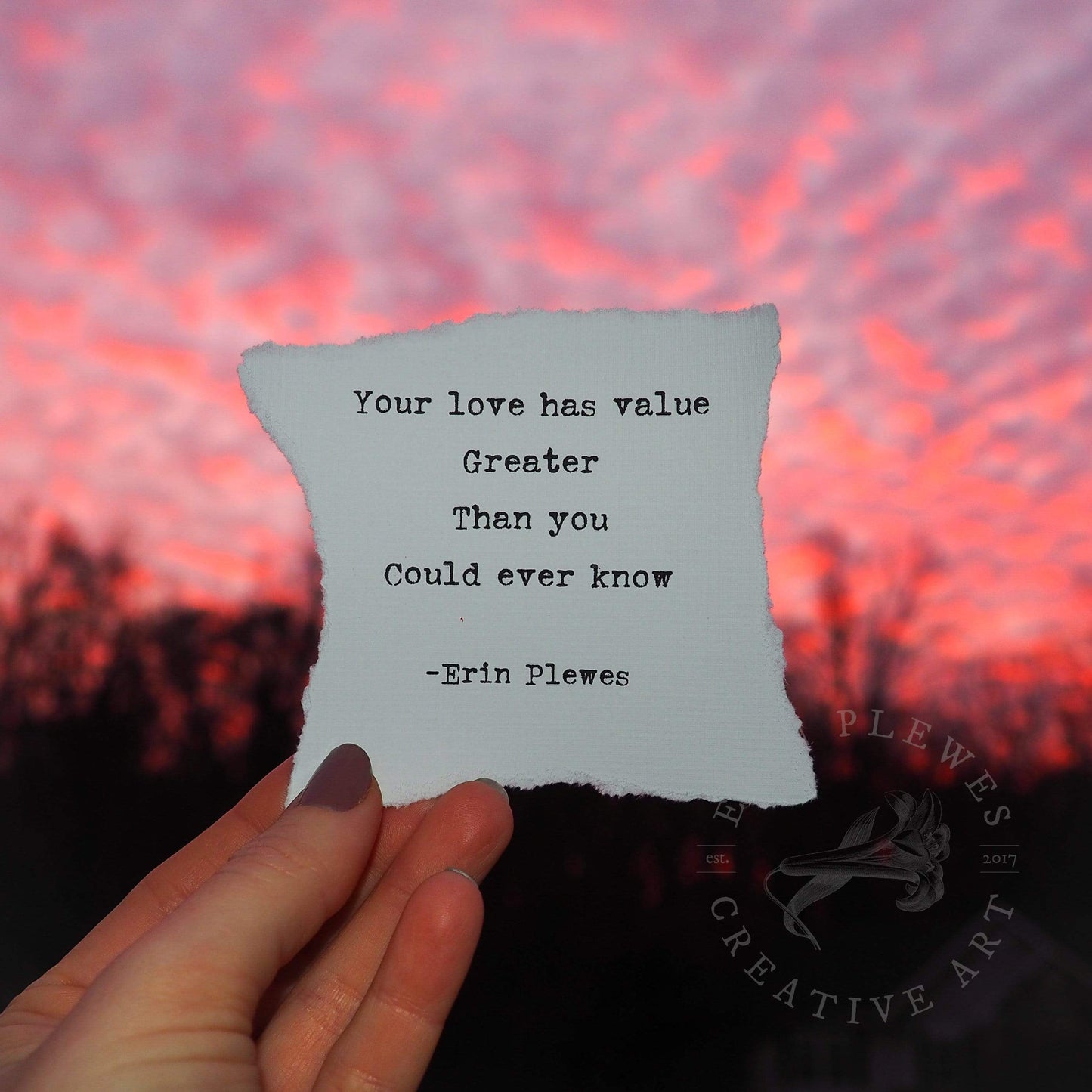 "Your Love Has Value" Inspirational Quote Mini Artwork | Nature Gift