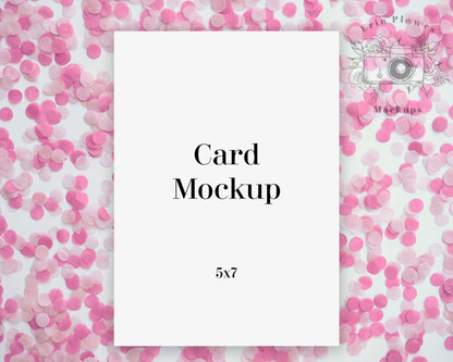 Erin Plewes Mockups 5x7 Card Mockup, Invitation mock up for Valentine's Day card lifestyle stock photo, Jpeg instant Digital Download Template