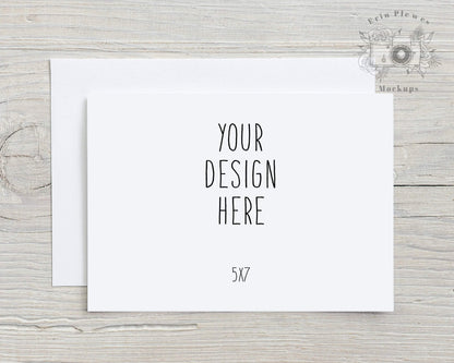Erin Plewes Mockups 5x7 Greeting card mockup, Thank you card mock-up with white envelope for rustic wedding and lifestyle photo, Jpeg Instant Digital Download