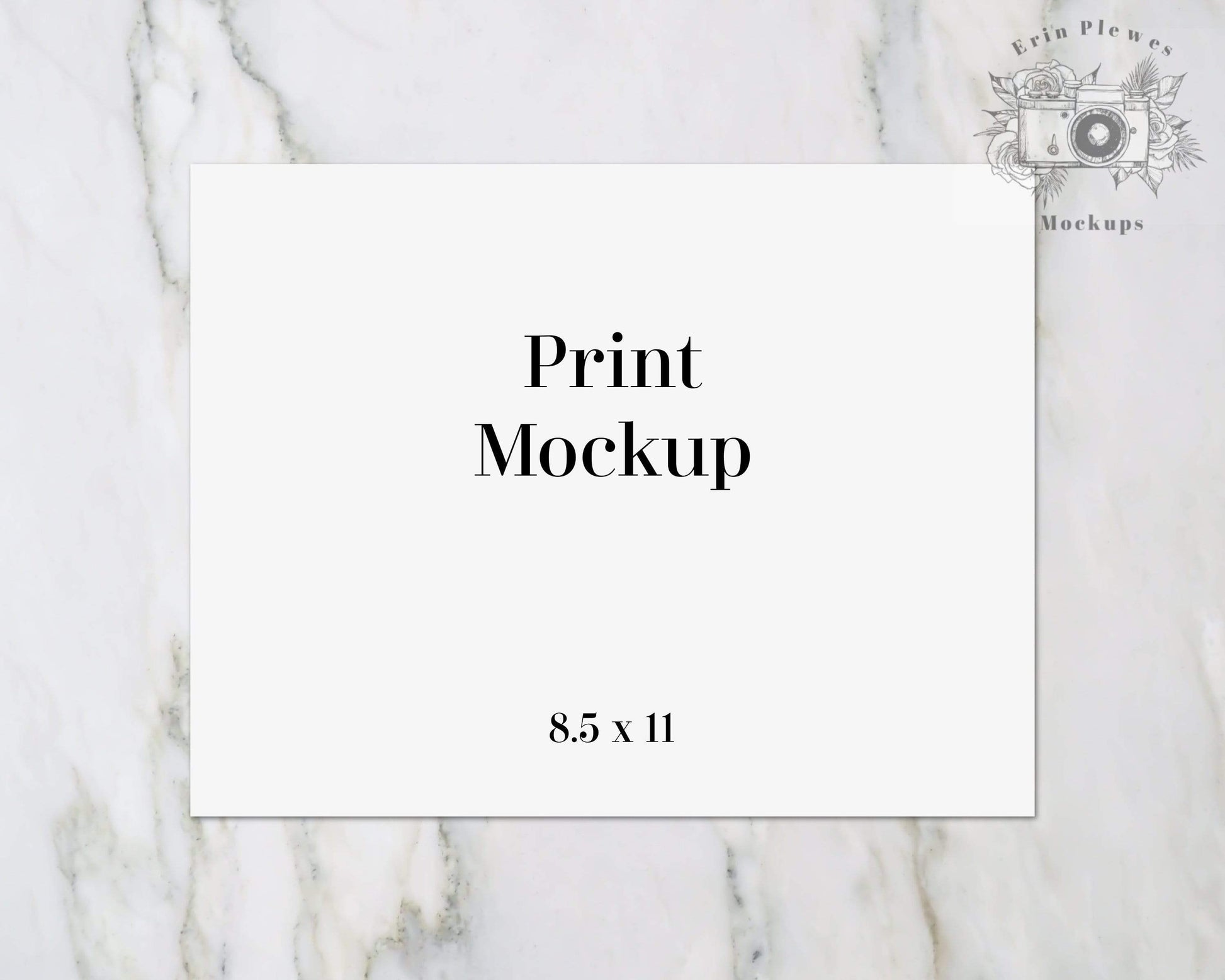8.5x11 Stationery Mockup, 8.5 x 11 Poster mockup on marble, Paper flat –  Erin Plewes Creative Art