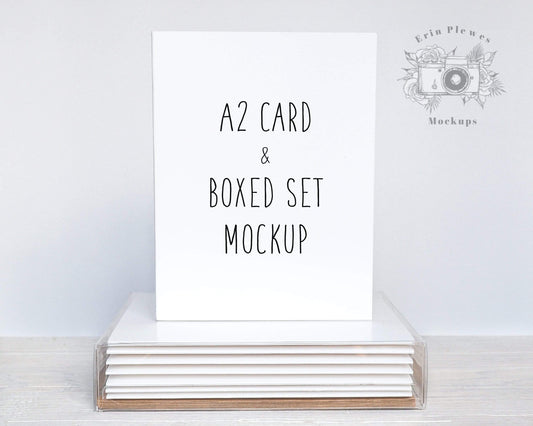 Erin Plewes Mockups A2 Card Mockup Box Set, Greeting Card Mockup Set, Stationery Mock-up Lifestyle Photo, Instant Digital Download Jpeg Template