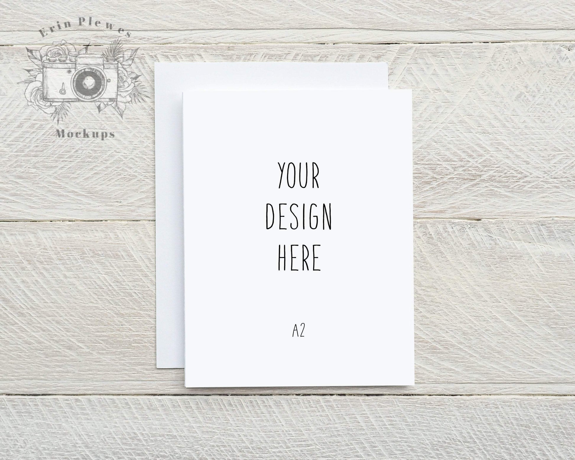 Erin Plewes Mockups A2 Card Mockup White Envelope, Thank You Card Mock Up for Rustic Wedding, Greeting Card Flat Lay, Jpeg Instant Digital Download