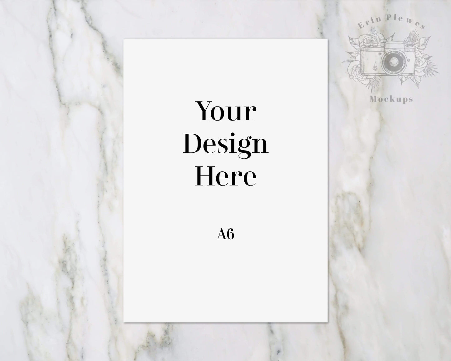 Erin Plewes Mockups A6 card mockup, Card mock-up for classic wedding thank you note on marble, Jpeg Instant Digital Download Template
