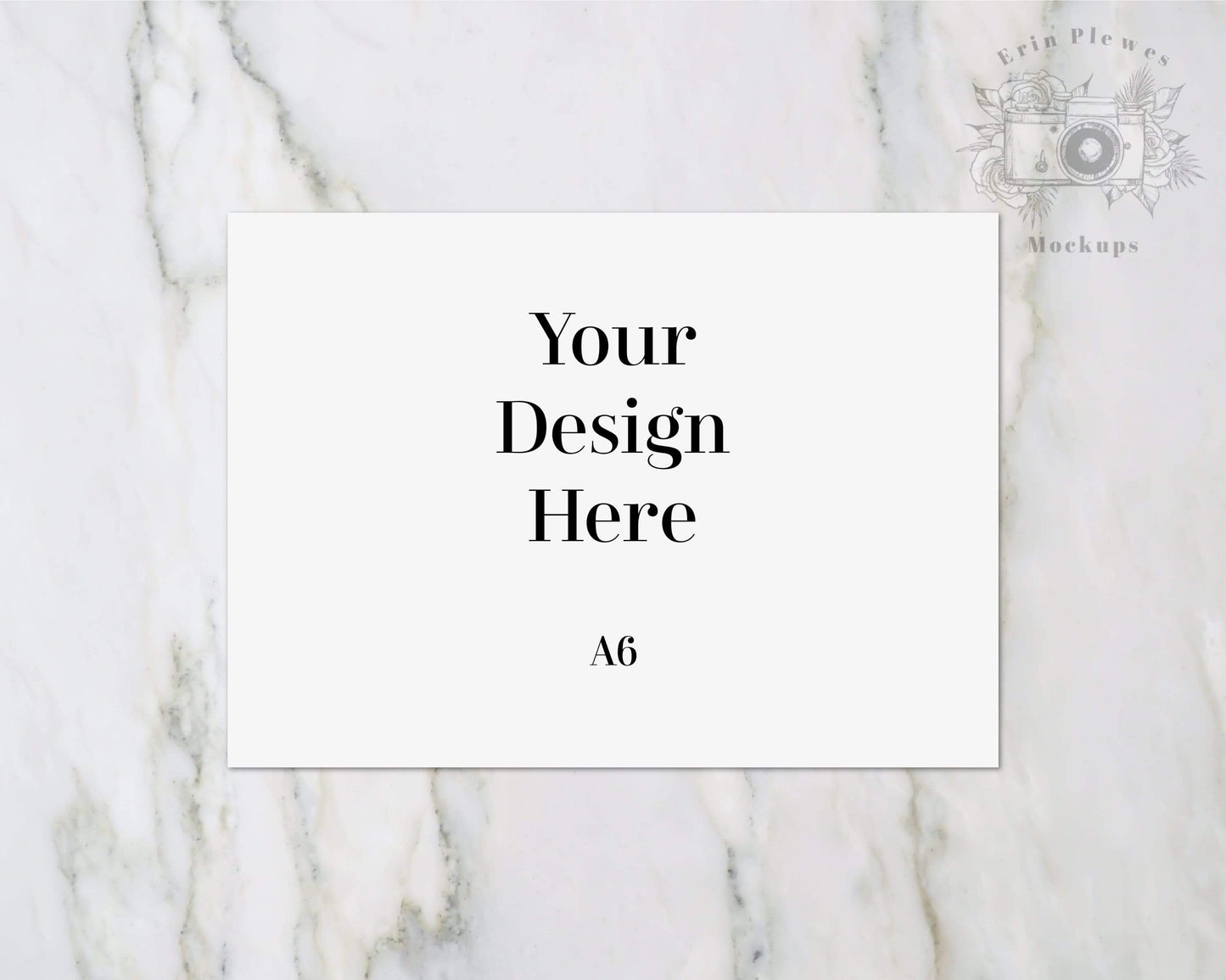 Erin Plewes Mockups A6 Card Mockup, Greeting Card Mock Up, Thank You Note Flatlay for wedding  on marble, Minimalist paper mock-up, Digital Download Template