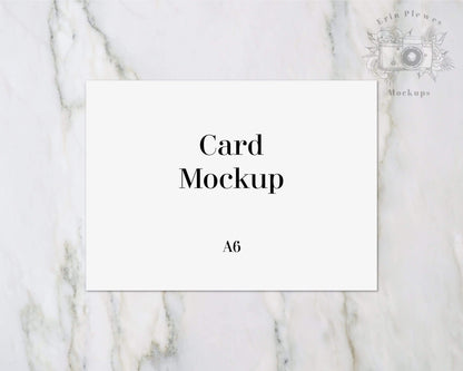 Erin Plewes Mockups A6 Card Mockup, Greeting Card Mock Up, Thank You Note Flatlay for wedding  on marble, Minimalist paper mock-up, Digital Download Template