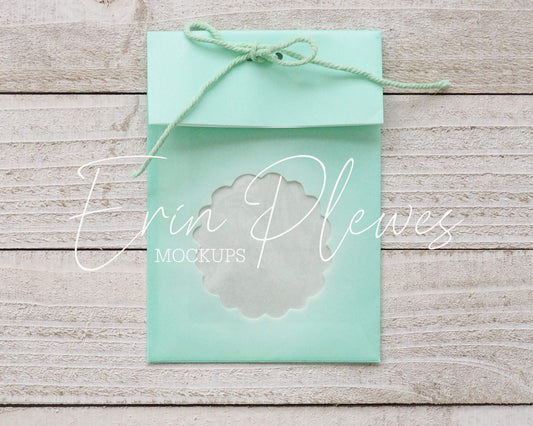 Erin Plewes Mockups Bag Mockup, Green Wedding Favor Mock Up, Candy Bag Mock-up Stock Photo, Jpeg Instant Digital Download Template