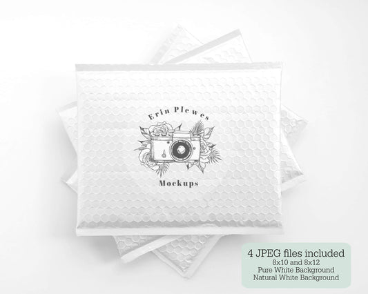 Erin Plewes Mockups Bubble Mailer Mock Ups, White Poly Mailer Mockup, Shipping Bag Stock Photo, Jpeg Instant Digital Download Template