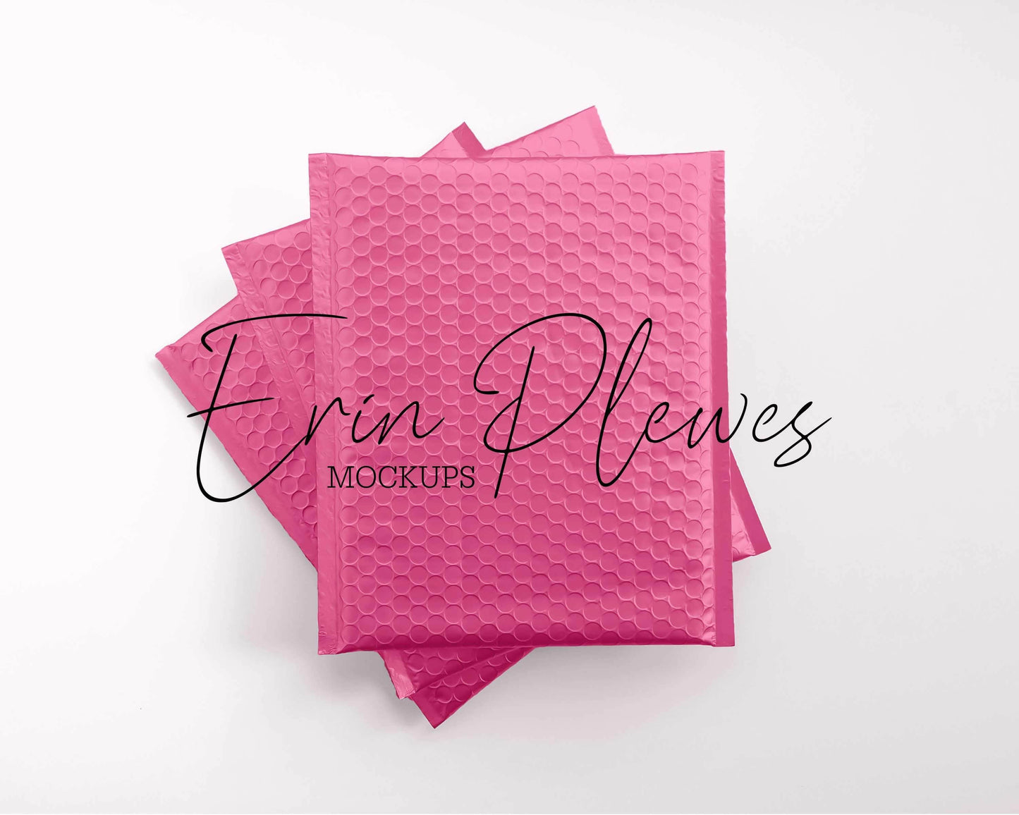 Erin Plewes Mockups Bubble Mailer Mockup Set, Pink Bag Mock Up Flat Lay, Pink Poly Mailer Stock Photo, Jpeg Instant Digital Download Template