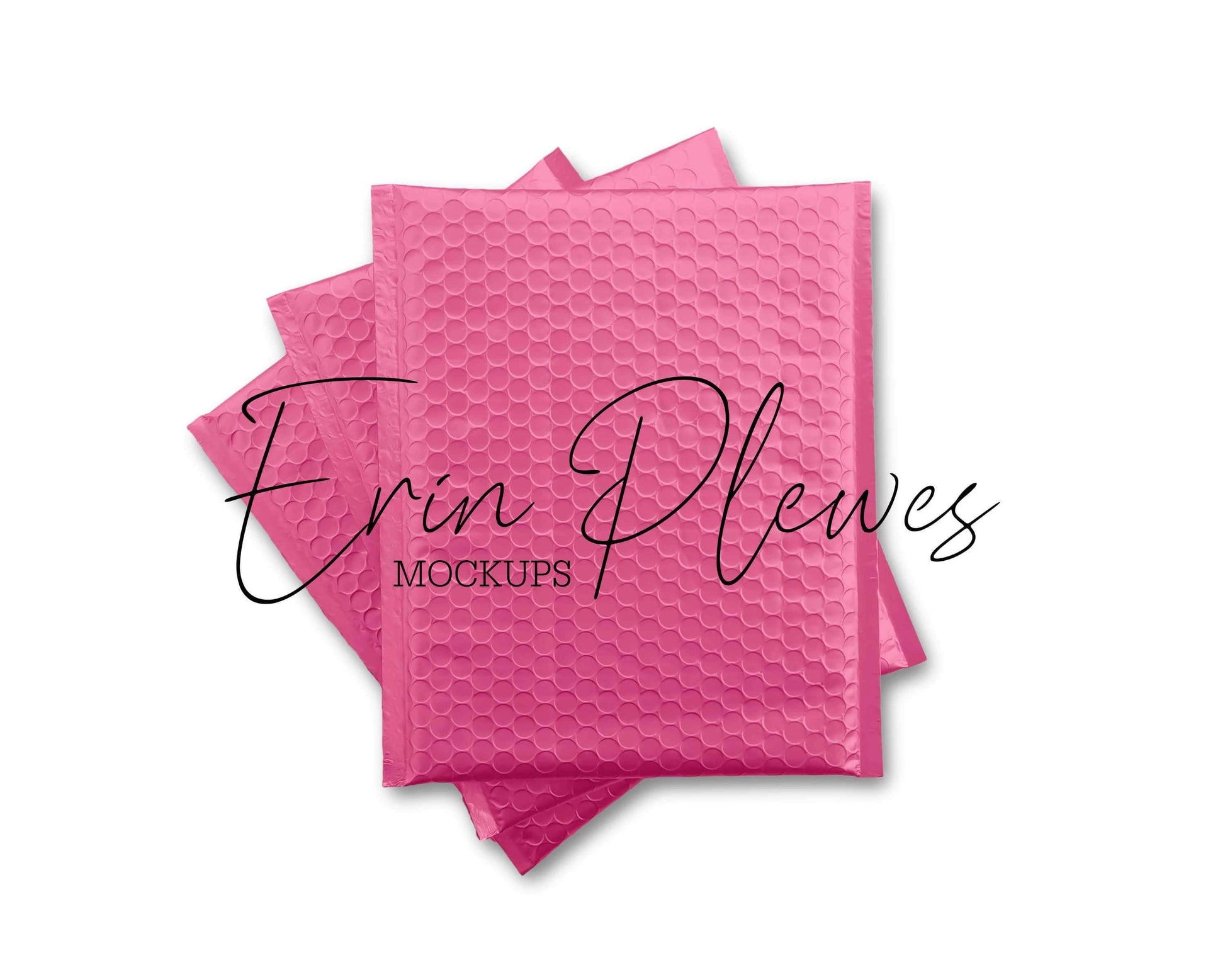 Erin Plewes Mockups Bubble Mailer Mockup Set, Pink Bag Mock Up Flat Lay, Pink Poly Mailer Stock Photo, Jpeg Instant Digital Download Template