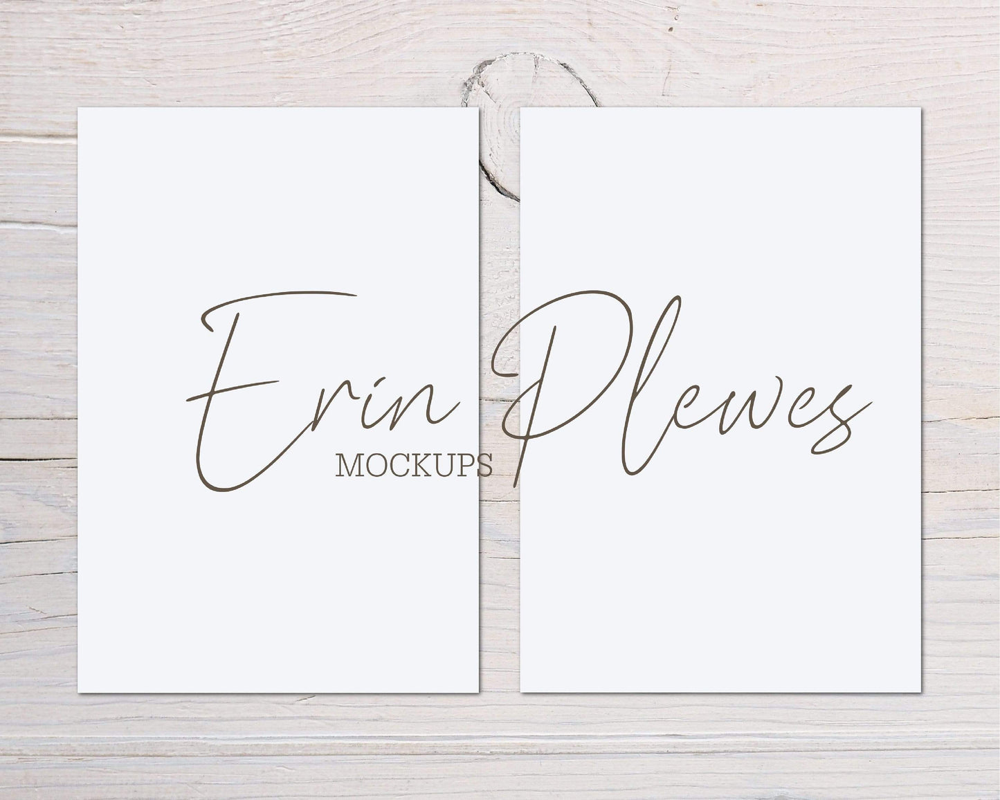 Erin Plewes Mockups Card Mockup 5x7, Greeting Card Set Mock Up, Front Back Stationery Mock Ups, Double Card Suite Stock Photo, Jpeg Instant Digital Download