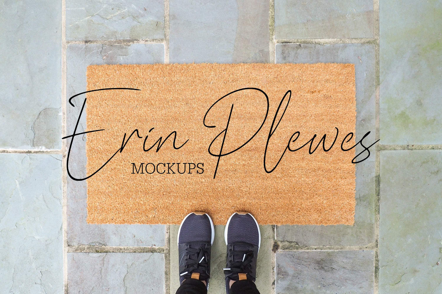 Erin Plewes Mockups Coir Doormat Mockup, Rug Mock Up Flatlay, Farmhouse Style Mock-up, Door mat Flat Lay, Instant Digital Download JPEG