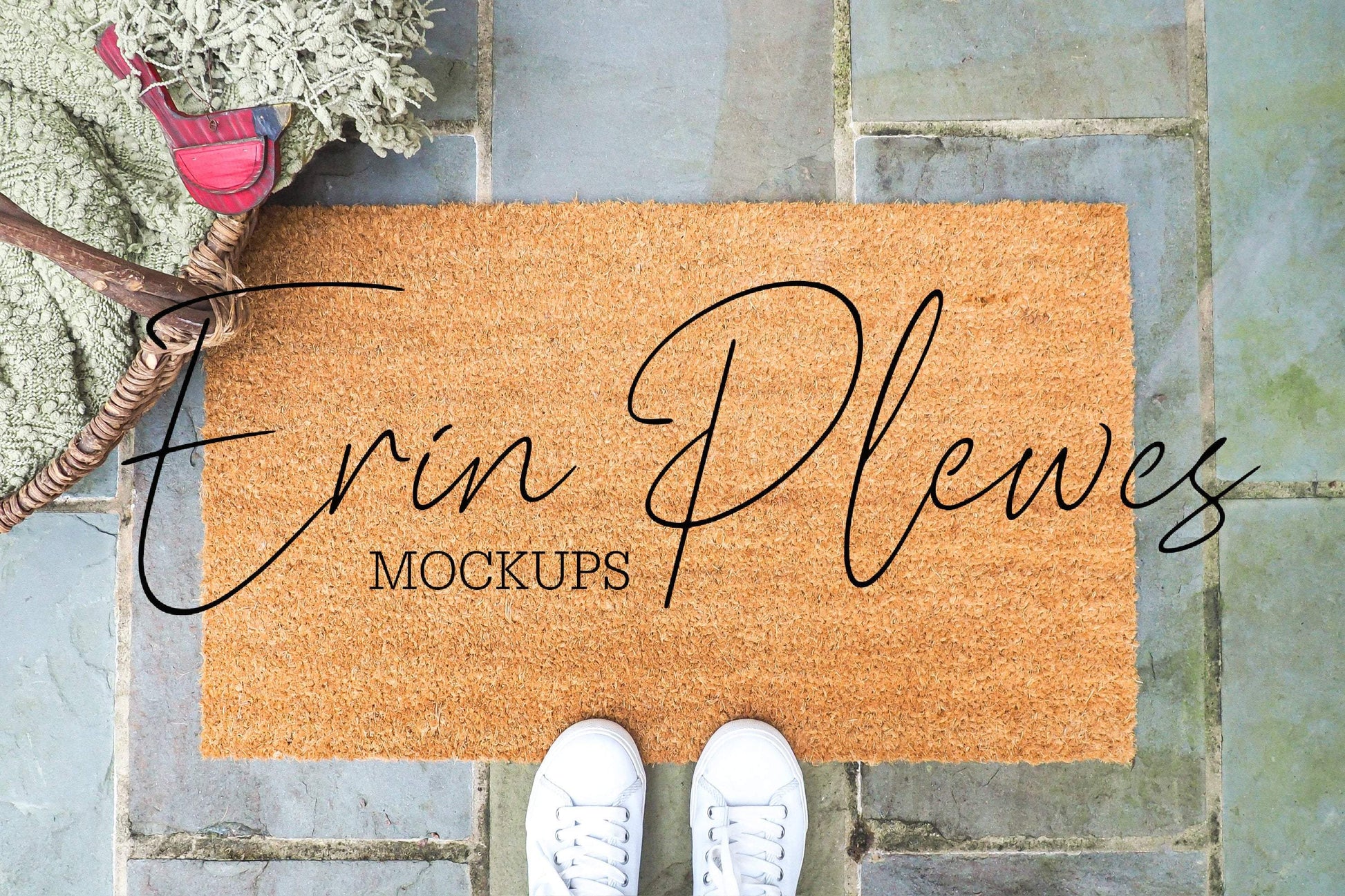 Erin Plewes Mockups Doormat Mockup, Coir Door Mat Mock-up, Farmhouse Rug Mock Up, Outdoor Rug Flat Lay, Instant Digital Download JPEG