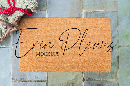 Erin Plewes Mockups Doormat Mockup, Coir Mock Up Flatlay, Farmhouse Style Rug Mock-up, Door mat Flat Lay, Instant Digital Download JPEG