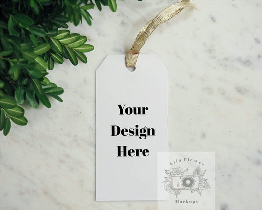 Erin Plewes Mockups Gift Tag Mockup, Hang Tag Mock Up for thank you gift bags, Minimalist template for your label design