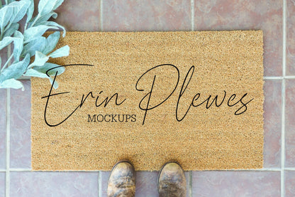 Erin Plewes Mockups Mockup Doormat, Coir Door Mat Mock up, Farmhouse Style Mock-up, Doormat Flatlay, Instant Digital Download JPEG