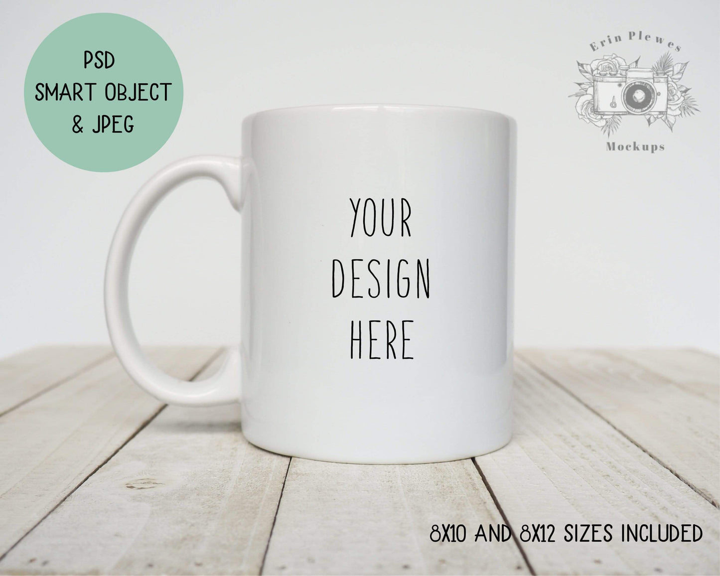 Erin Plewes Mockups Mug Mockup Smart Object, Coffee Mug Mock-up for Minimal Styled Stock Photo, Digital Download Jpeg and PSD Template