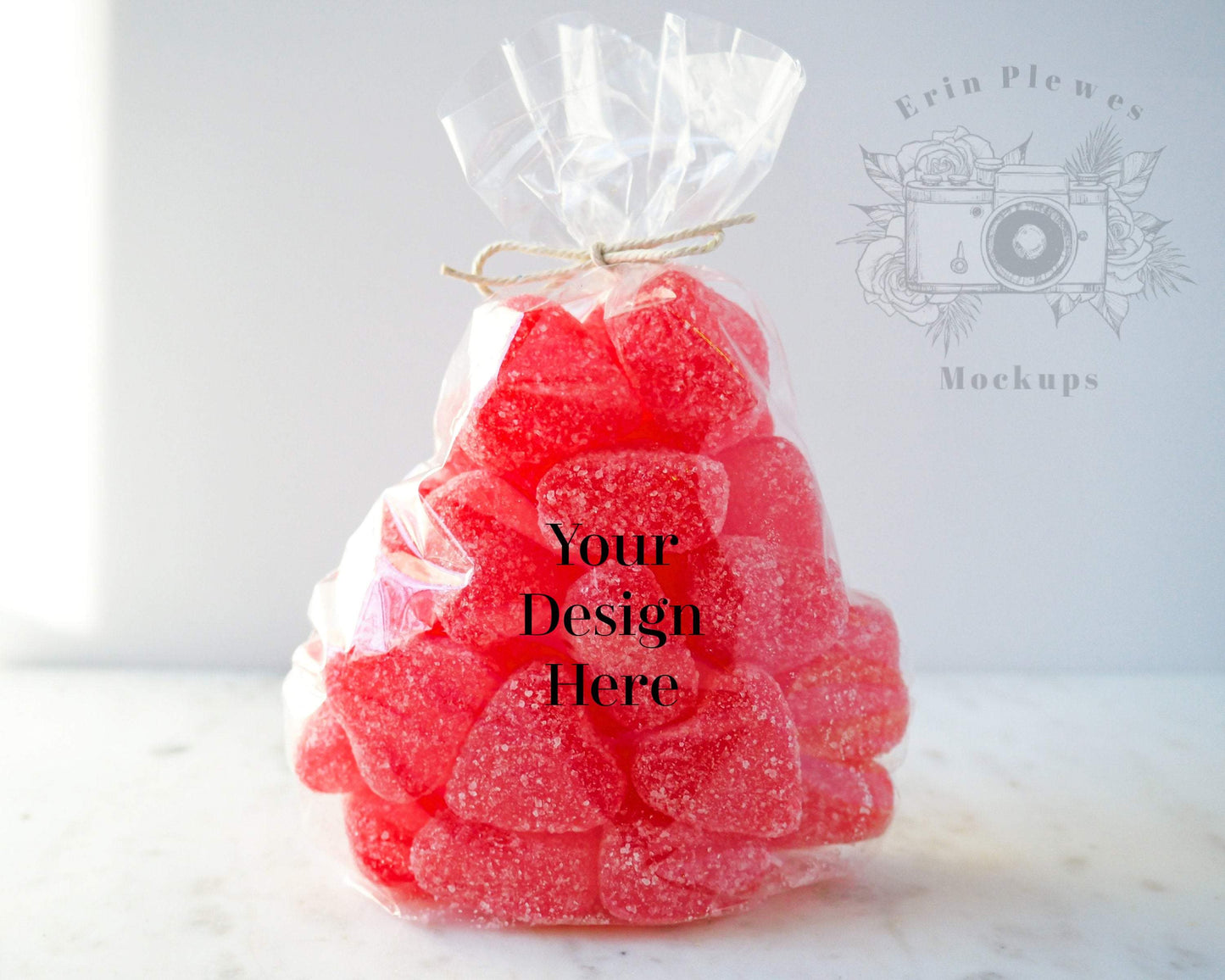 Erin Plewes Mockups Party Favor Mockup, Valentine's Day gift bag mock up to add your design and stock photography, Jpeg Instant Digital Download Template