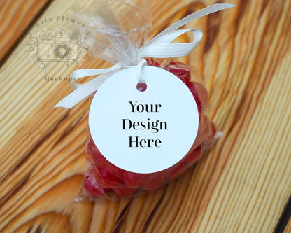 Erin Plewes Mockups Round tag mockup, Gift tag mock up for rustic farmhouse wedding favors and template stock photo, Jpeg instant Digital Download