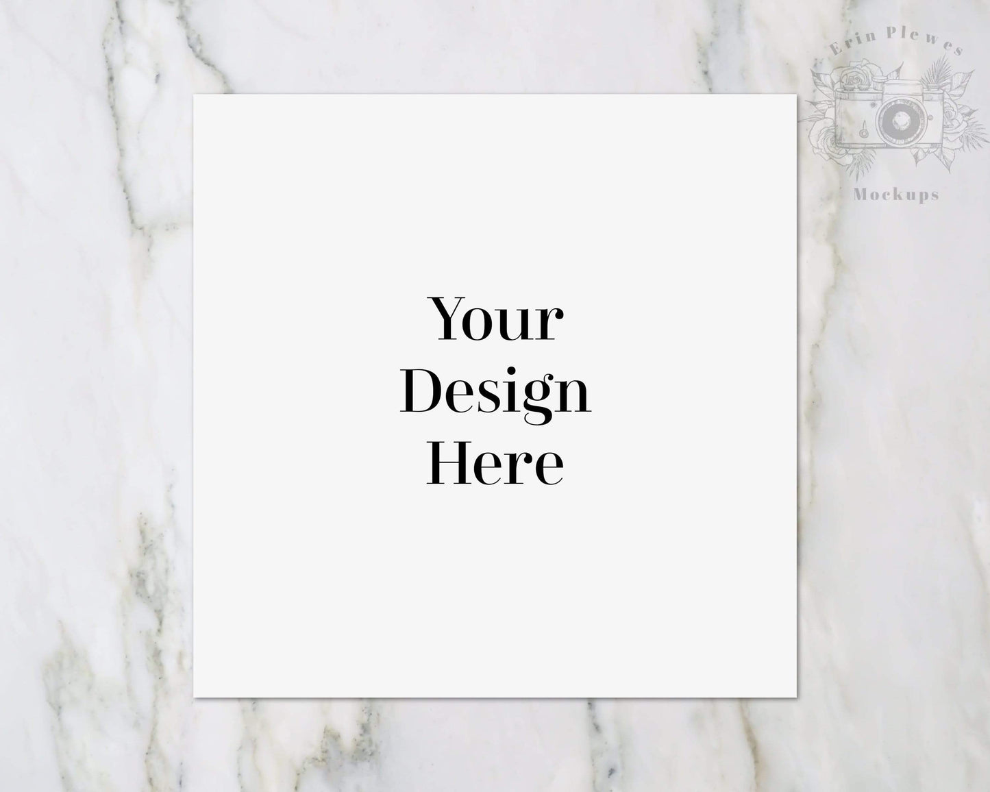 Erin Plewes Mockups Square greeting card mockup, Square invitation mockup on marble for wedding thank you cards, Jpeg Instant Digital Download Template