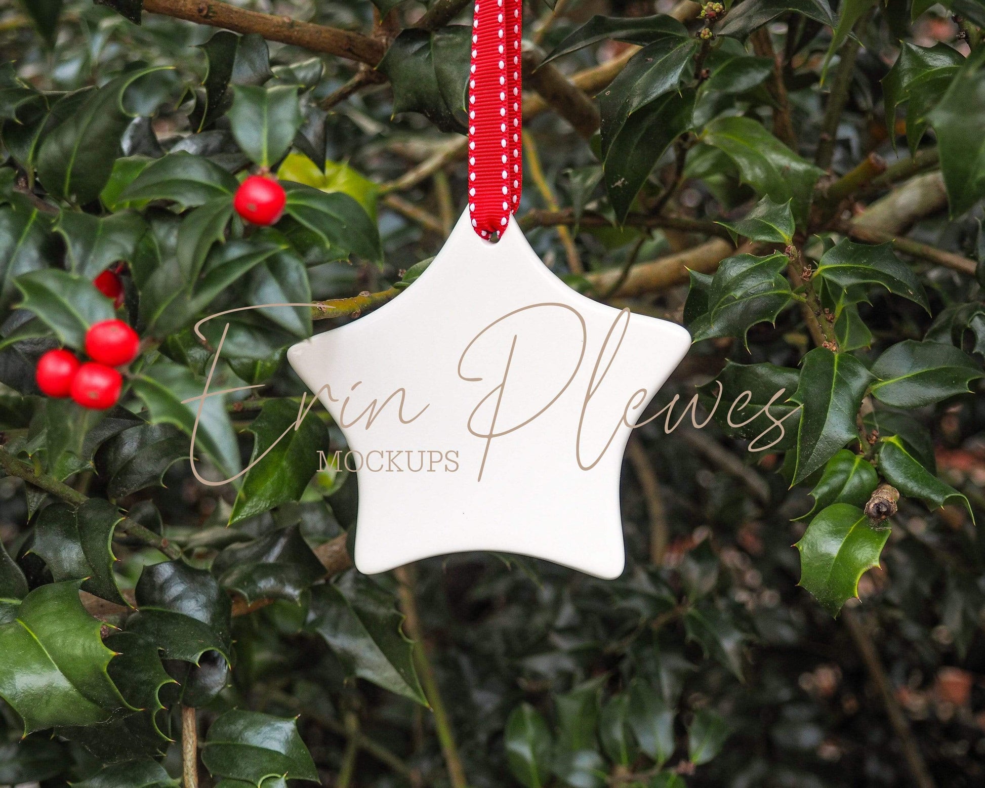 Erin Plewes Mockups Star ornament mockup, blank christmas mock-up for wedding favor and lifestyle stock photography, Jpeg Instant digital download template