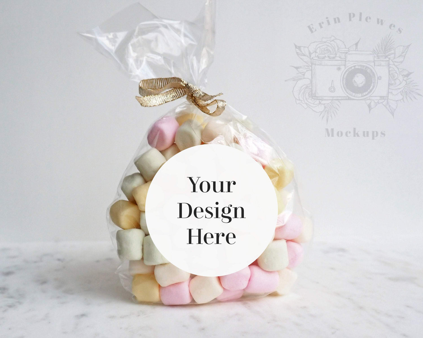 Erin Plewes Mockups Sticker mockup, Round label mock up for Wedding gift bags and stock photography, Jpeg Instant Digital Download Template
