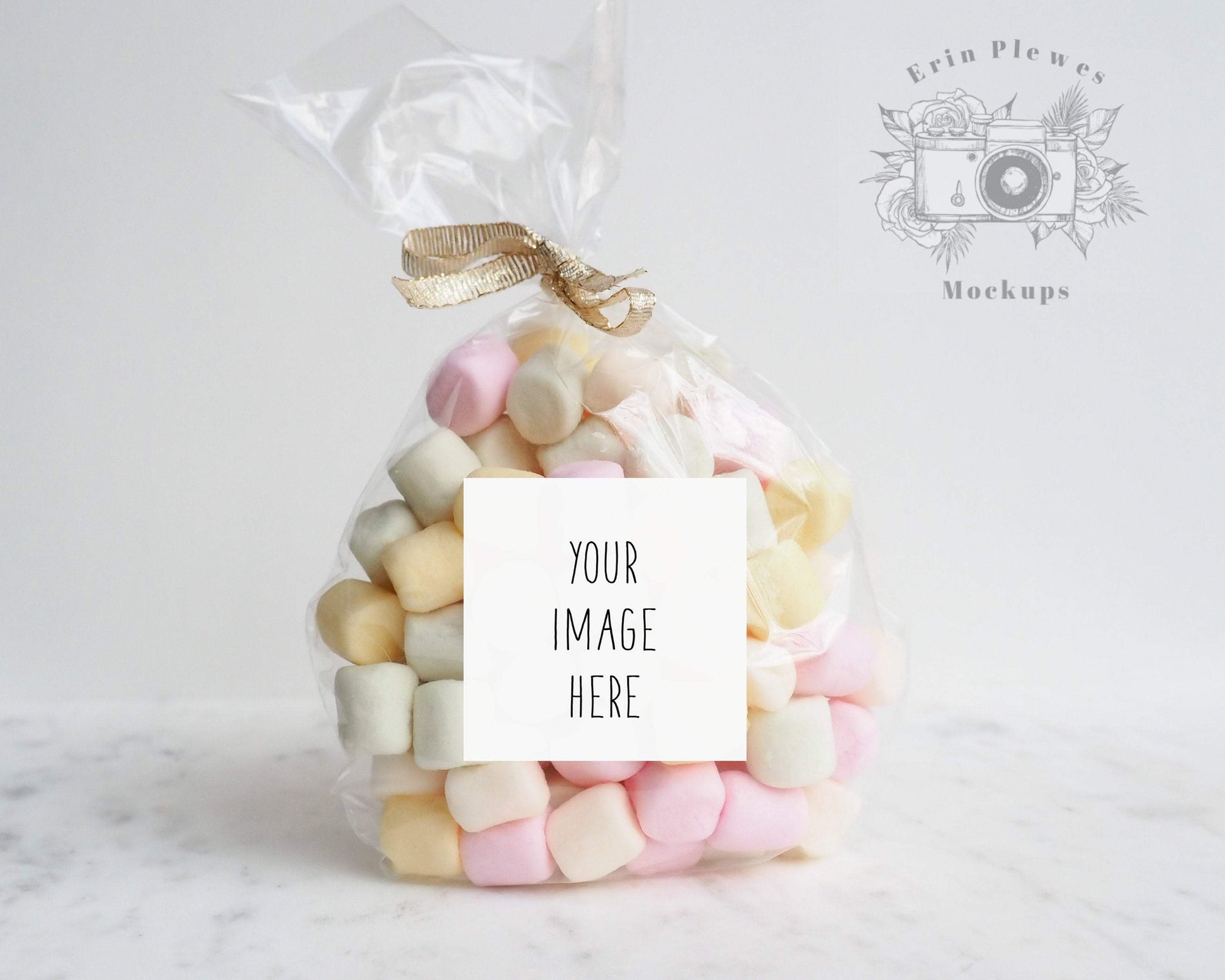 Erin Plewes Mockups Sticker mockup, Square label mock up for party gift bags and styled stock photography, Jpeg Instant Digital Download Template