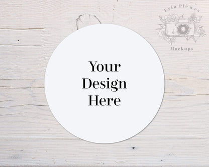 Erin Plewes Mockups Sticker mockup, White round tag mock up for rustic farmhouse flat lay and stock photography, Jpeg instant Digital Download