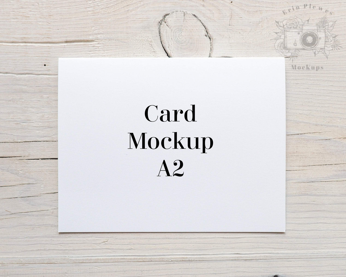 Erin Plewes Mockups Greeting Card Mockup A2, Invitation mock-up for rustic wedding and thank you notes, Landscape card mock up A-2
