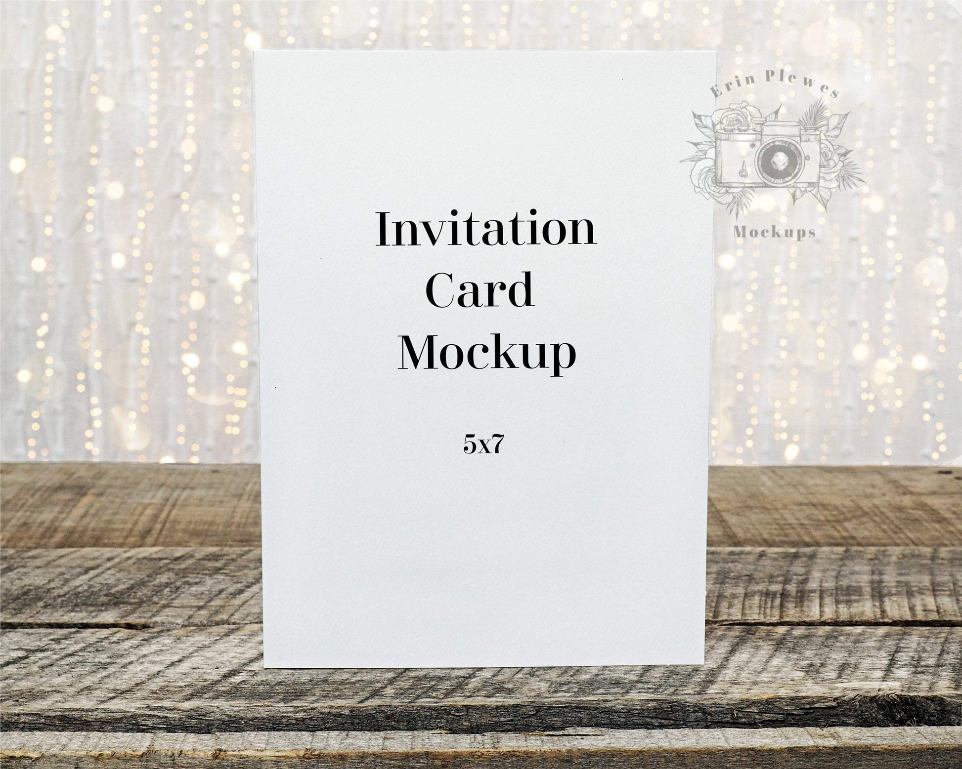 Erin Plewes Mockups Greeting card mockup, Invitation mock-up for rustic wedding thank you card lifestyle stock photo, Jpeg instant Digital Download
