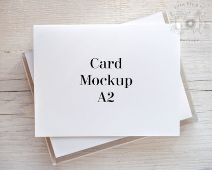 Greeting Card Mockup Smart Object, A2 Thank You Card Mock Up Boxed Set, Invitation Card Mock-up, Jpeg Instant Digital Download Template