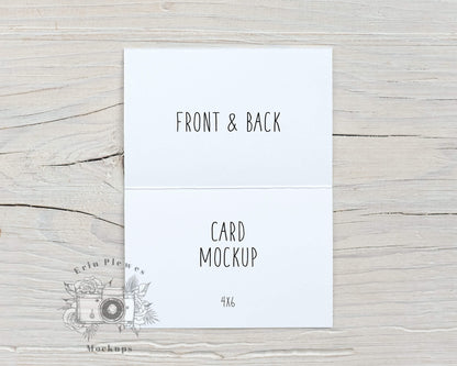 Card Mockup Front and Back, 4x6 Open Card Mock Up, Interior Card Mockup for Rustic Wedding, Jpeg Instant Digital Download