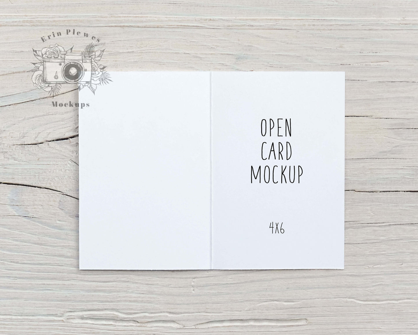 Card Mockup Open, 4x6 Greeting Card Front and Back Mockup for Rustic Wedding, Interior Card Stock Photo, Jpeg Instant Digital Download