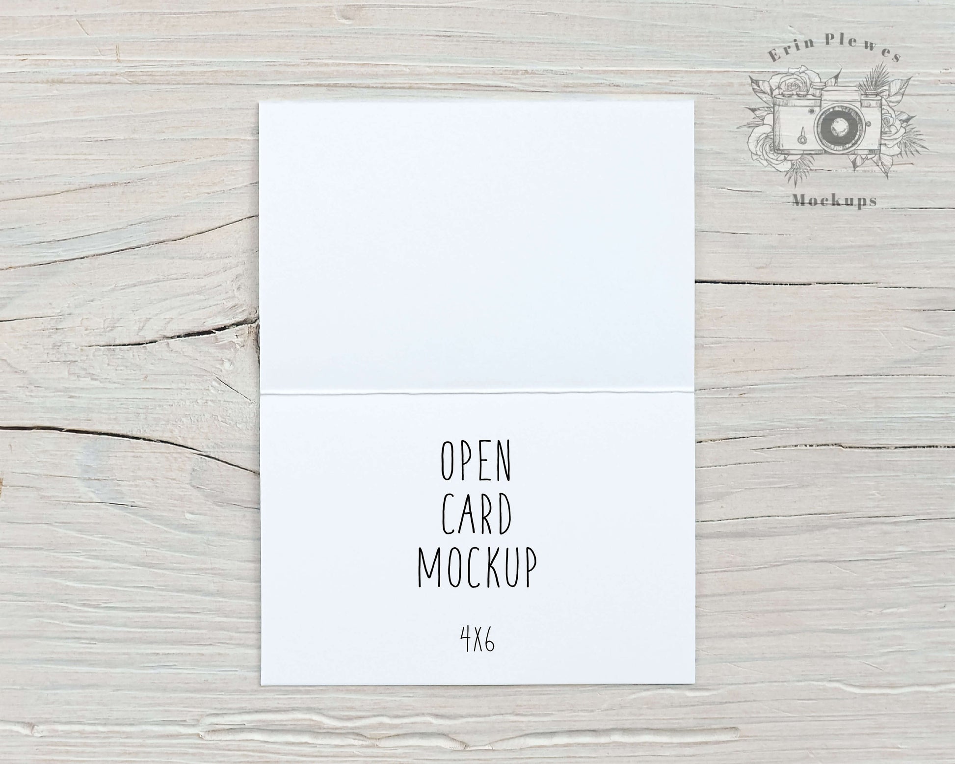 Card Mockup Front and Back, 4x6 Open Card Mock Up, Interior Card Mockup for Rustic Wedding, Jpeg Instant Digital Download