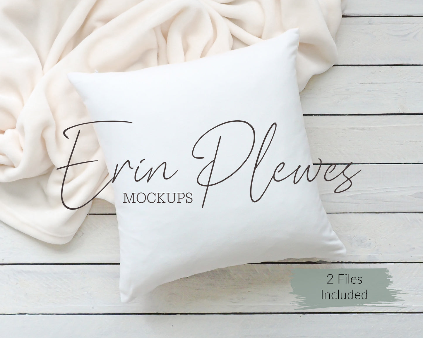 White Pillow Mockup, Pillow case mock-up with white blanket, Minimalist cushion lifestyle stock photograph, Jpeg Instant Digital Download