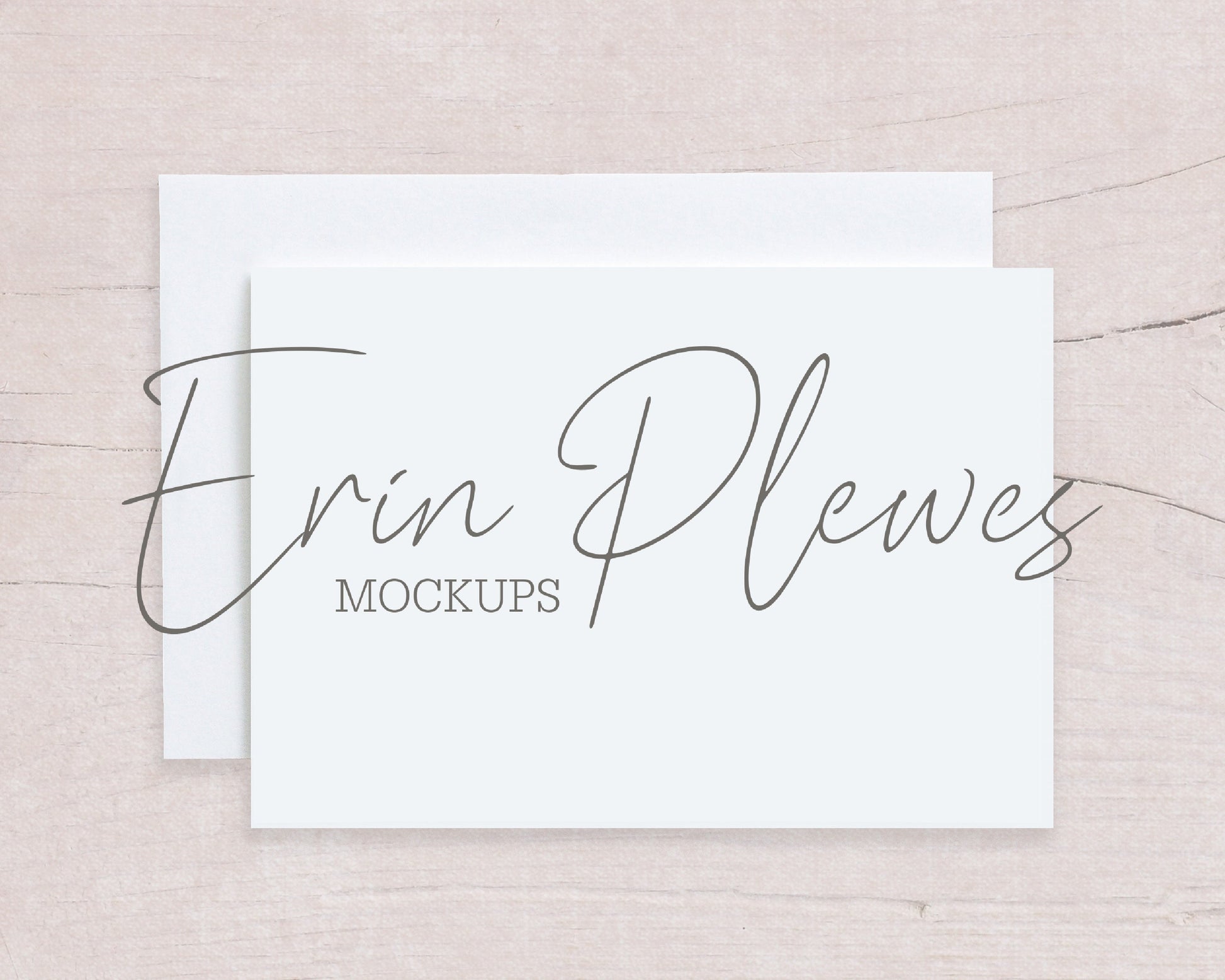 A5 Card Mock Up with White Envelope on Beige Wood, Stationery Mockup, Flat Lay for Rustic Wedding, Jpeg Instant Digital Download