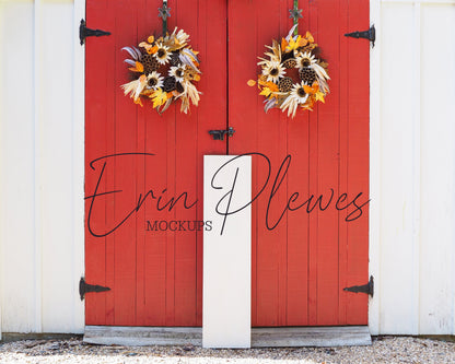 Wood Sign Mockup 12in x 4ft, Fall Front Porch Sign Mock Up, Farmhouse Vertical Wood Sign Mock Up, Rustic Frame Mockup