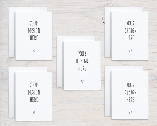 A2 Card Mock Ups with Envelopes, Multiple Greeting Card Mock Up x 5, Stationery Suite Mock Ups, Jpeg Instant Digital Download