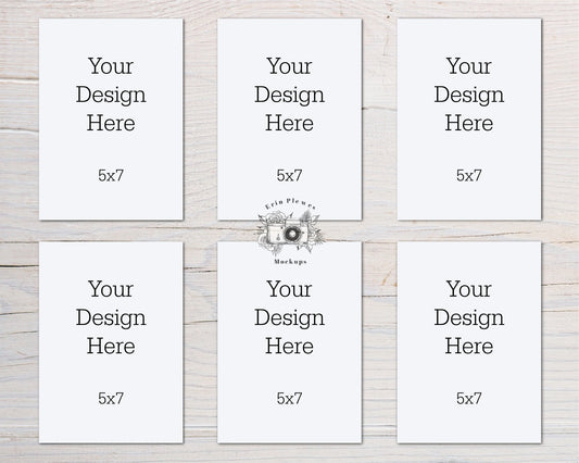 Card Suite Mockup 5x7, Greeting Card Set of 6 Mock Up, Stationery Mock Ups, Card Suite Stock Photo, Jpeg Instant Digital Download