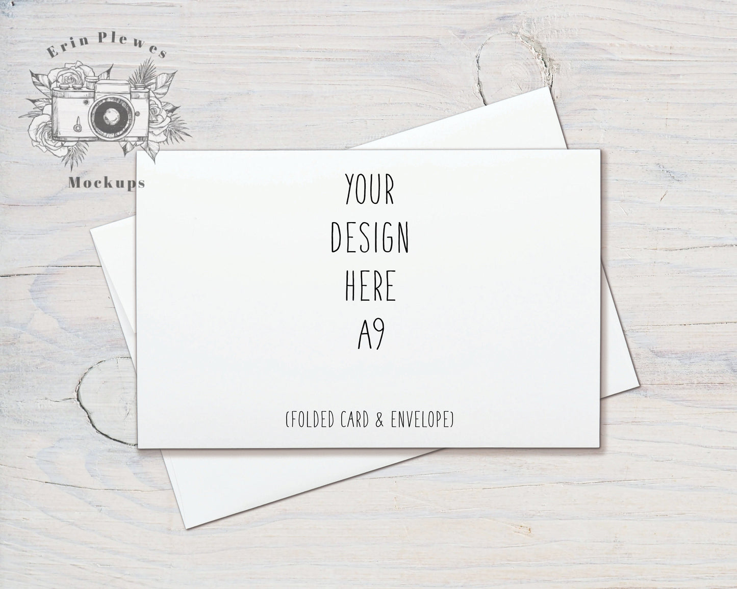 Card Mockup A-9, A9 Card Mock Up PSD Smart Object, 5.5" x 8.5" Greeting Card with Envelope Mock-up, Jpeg Instant Digital Download Template