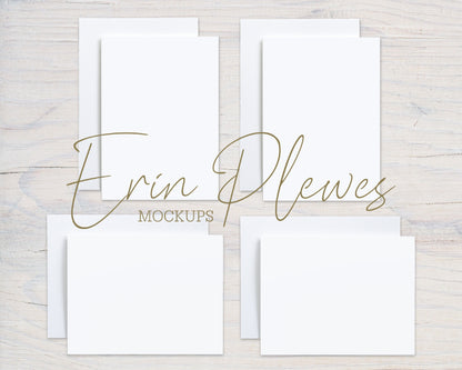 Card Suite Mockup A2, Front Back Card Mock Up, Stationery Suite Mock Ups, 4 Card Landscape and Horizontal Jpeg Template