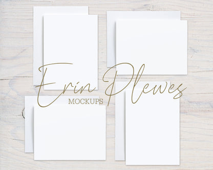 Greeting Card Suite Mockup, A2 Front Back Card Mock Up, Stationary Suite Mock Ups, 4 Note Card Landscape and Horizontal Jpeg Template