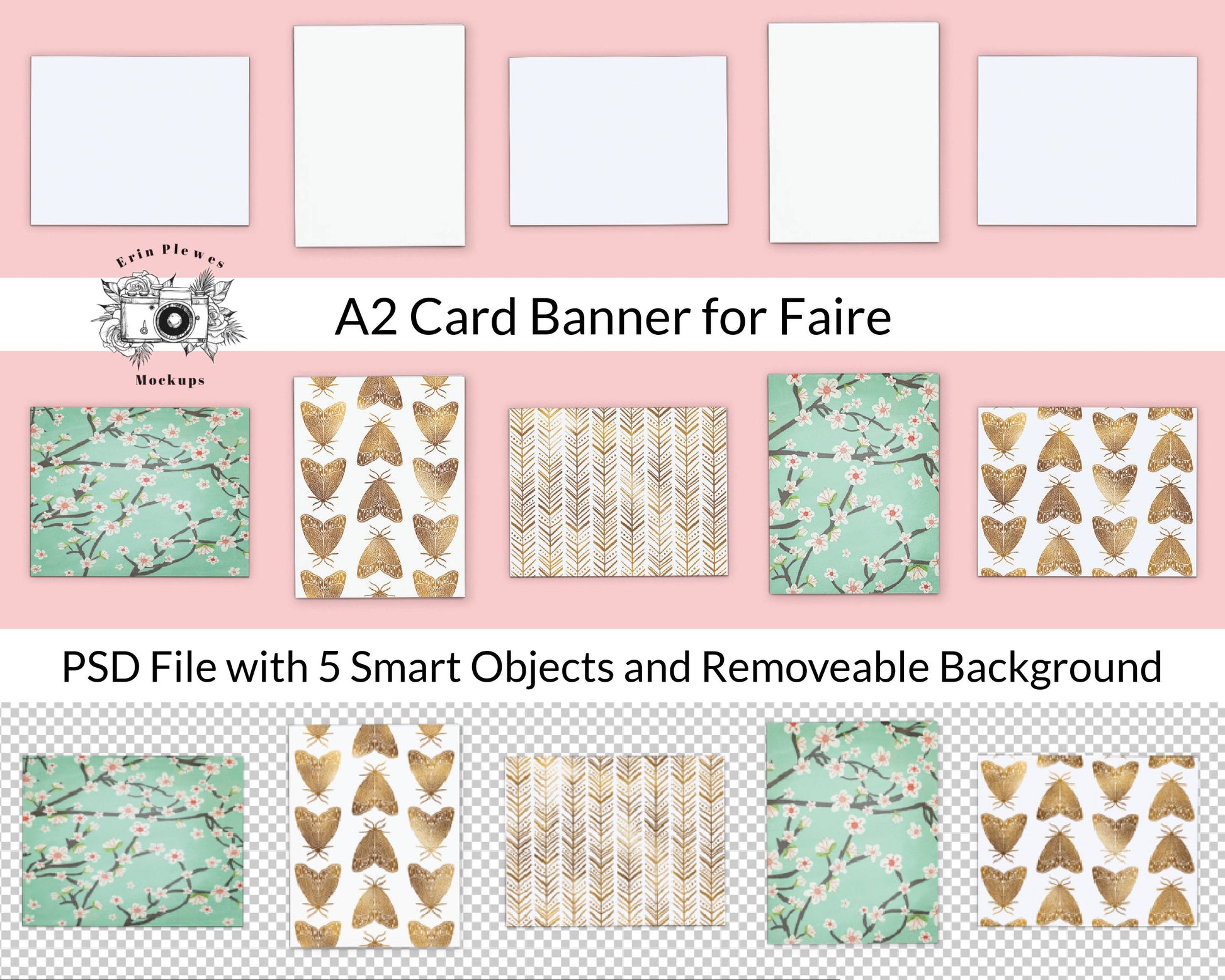 Card Store Faire Banner, Card Shop Banner for Faire with PSD Smart Objects, Shop Branding Graphics, Card Store Branding, Banner Template