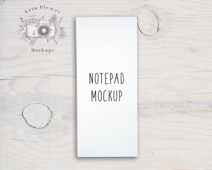 Skinny Notepad Mockup, Sticky Notes Mock Up on Rustic Wood Background, To Do List Flatlay, Instant Digital Download Jpeg Template