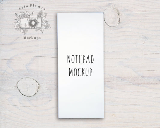 Skinny Notepad Mockup, Sticky Notes Mock Up on Rustic Wood Background, To Do List Flatlay, Instant Digital Download Jpeg Template