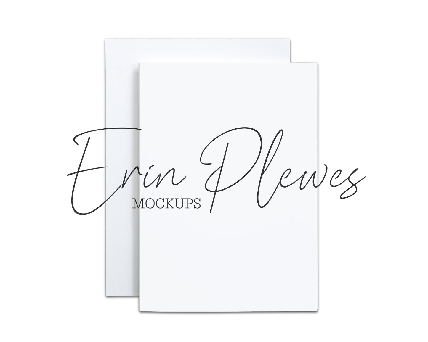 5x7 Vertical card mockup on white background, Greeting card mock up with envelope, Jpeg Instant Digital Download Template