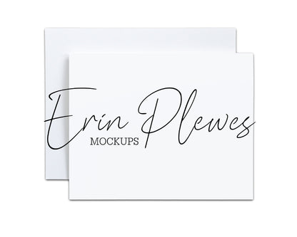 4x5 Card mockup on white background, Invitation mock-up with envelope, 5x4 Stationery Flat Lay, Jpeg Instant Digital Download Template