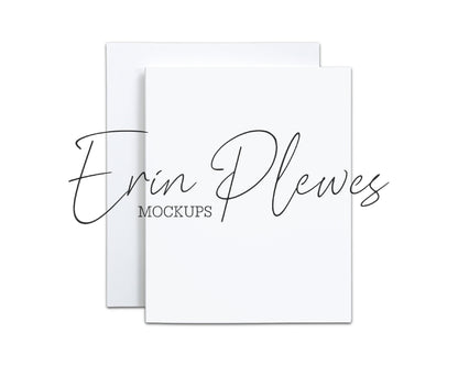 4x5 Vertical card mockup on white background, 4x5 Thank you card mock up with envelope,  Jpeg Instant Digital Download Template