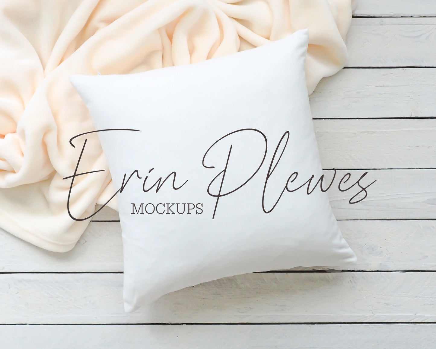 Cushion Mock Up PSD Smart Object, Pillow Mockup with Cream Blanket, Pillow Slipcover Mock-up, Instant Digital Download Jpeg Template